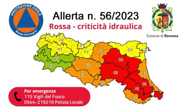 Protezione civile, allerta meteo 56, confermata rossa per criticità idraulica