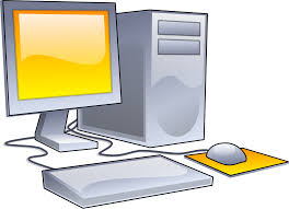 disegno raffigurante un personal computer con monitor, case, mouse e tastiera